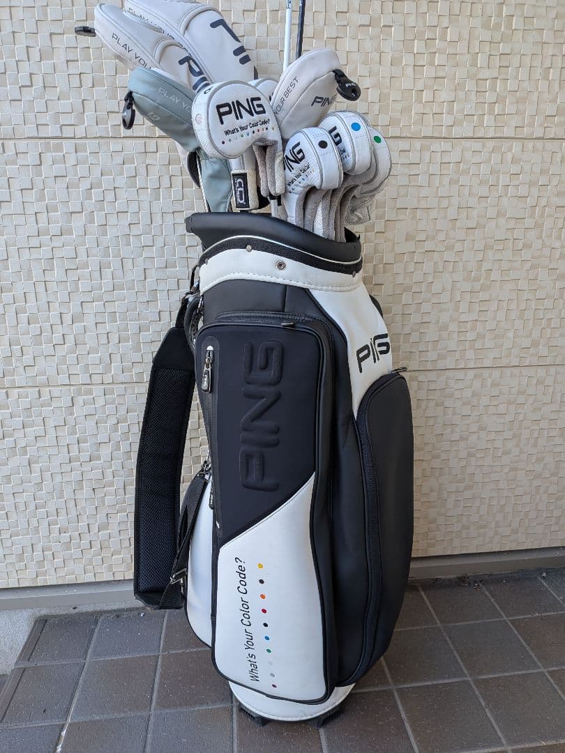 PINGキャディバッグ ホワイト ブラック
