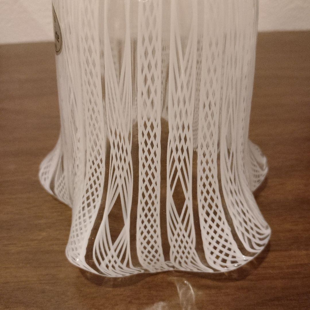 ベネチアンガラス　ムラノ　MURANO　ランプシェード　白　レース　インテリア