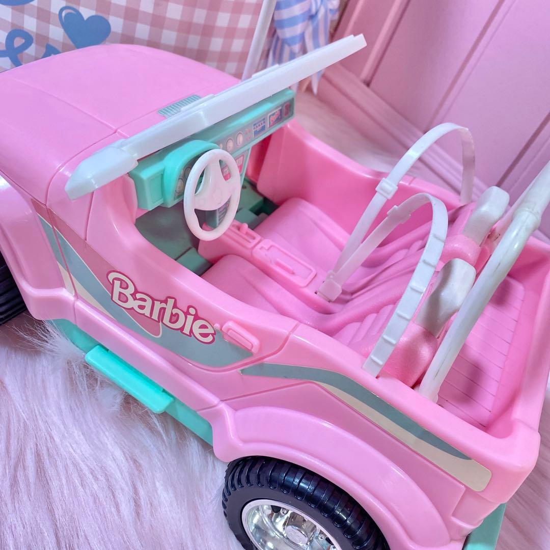 ビンテージ　バービー　ピンク　ジープ　リモコン　カー　車　jeep ドール　人形