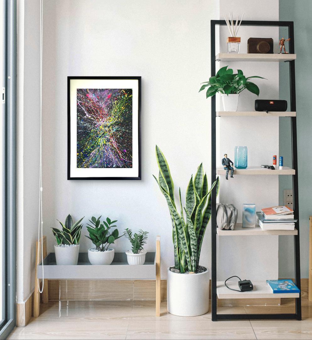 私たちの存在X-Ⅱ / 抽象画 77×56㎝ B2 額縁セット 原画1点 モダン