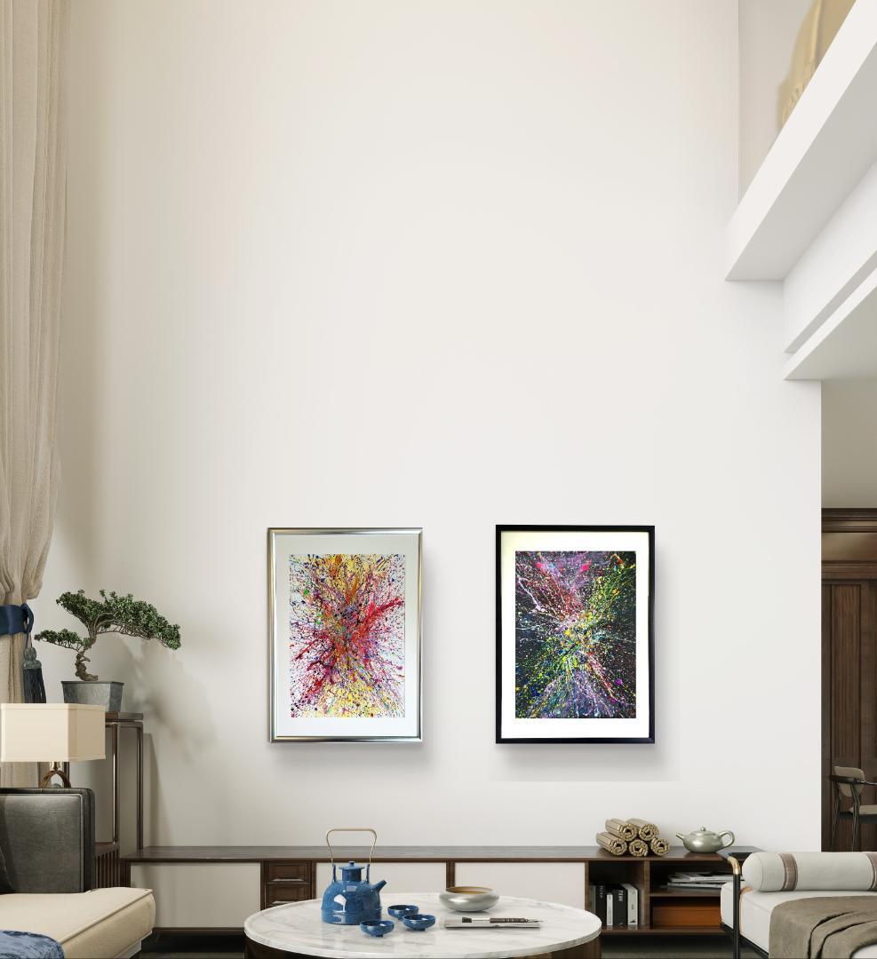 私たちの存在X-Ⅱ / 抽象画 77×56㎝ B2 額縁セット 原画1点 モダン