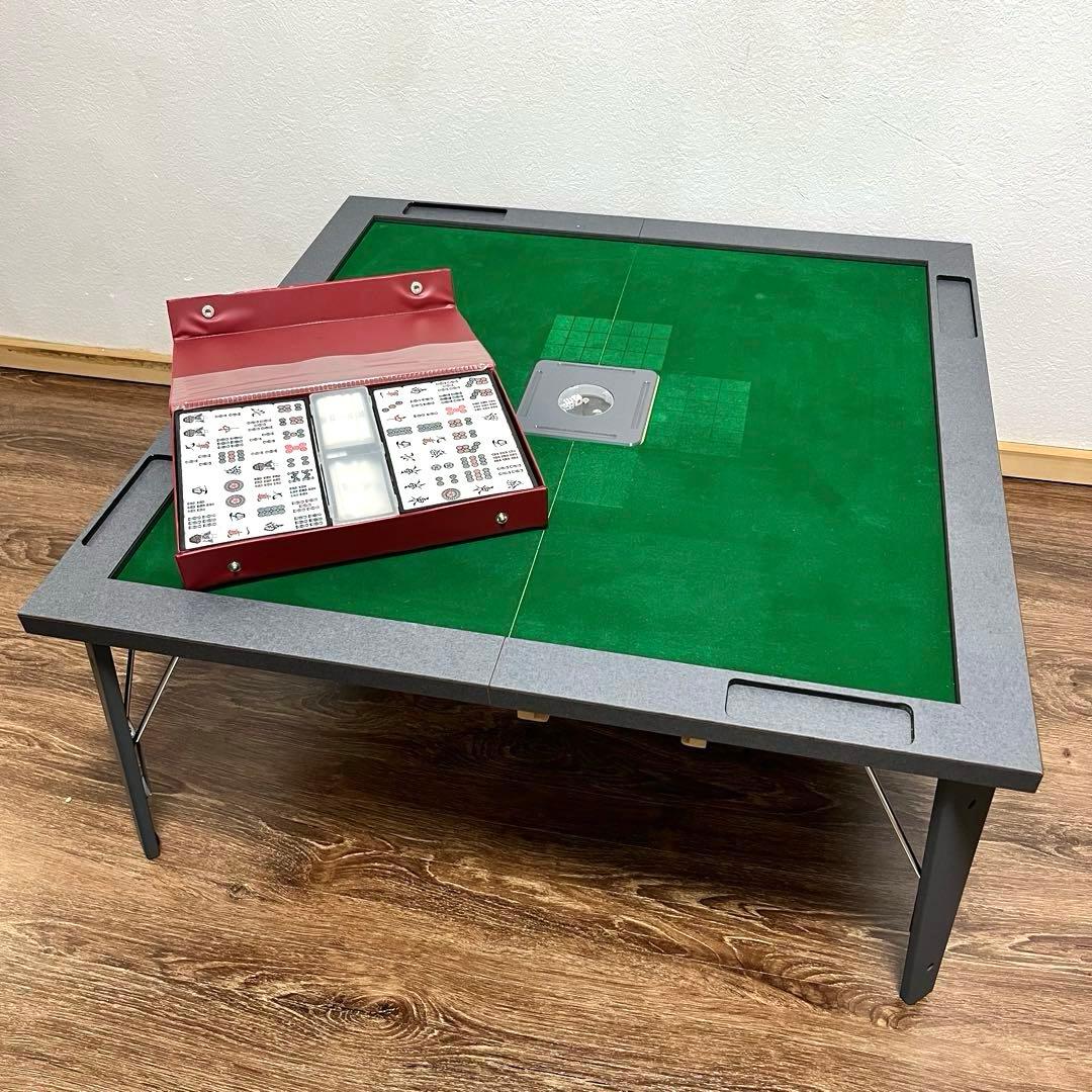 高さ2段階　佐藤美術工芸　麻雀卓　折りたたみ　ポータブル　麻雀セット　テーブル