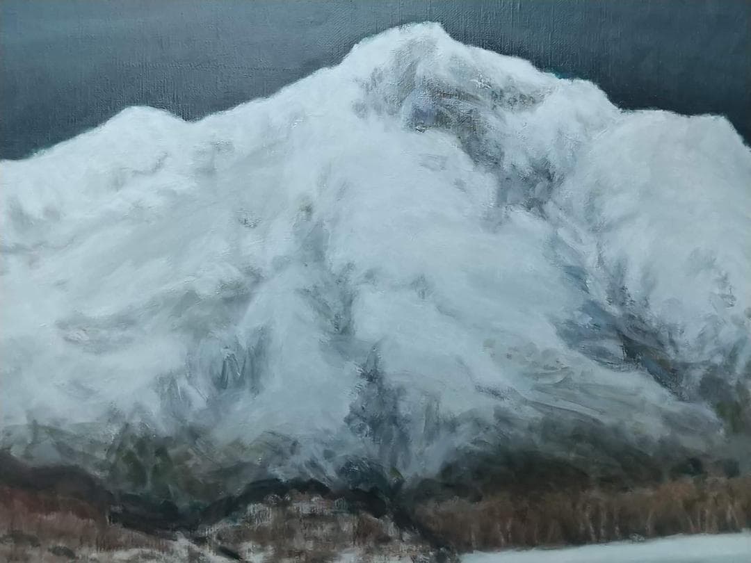 「凍る」2001 F15 絵画 油絵 油彩画 至仏山 尾瀬ヶ原