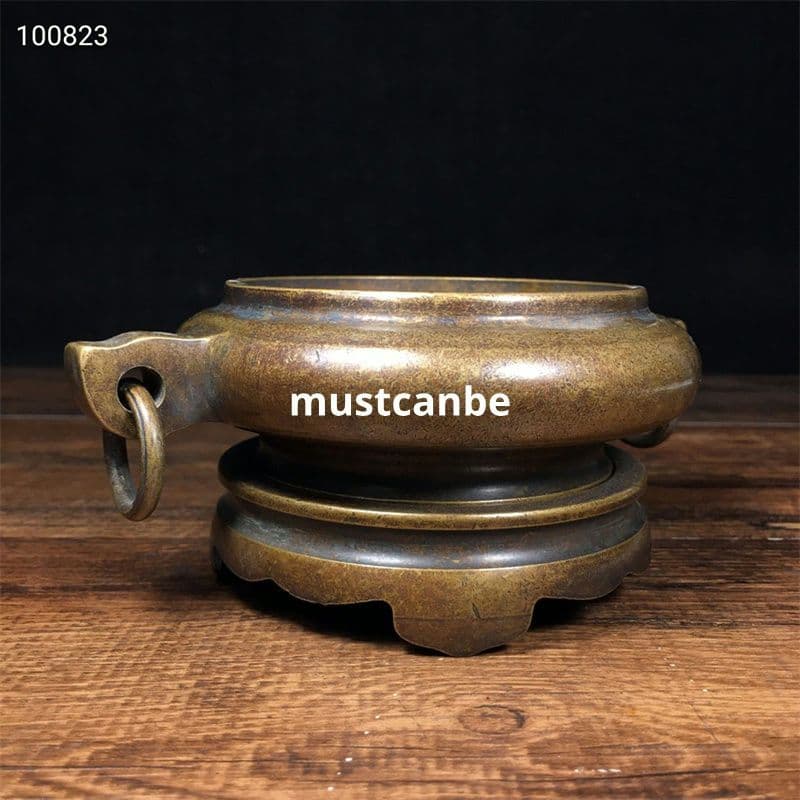 銅器 鬲(れきれき)式套炉 宣徳炉 茶道焚香炉 香道具 装飾品 工芸品 置物