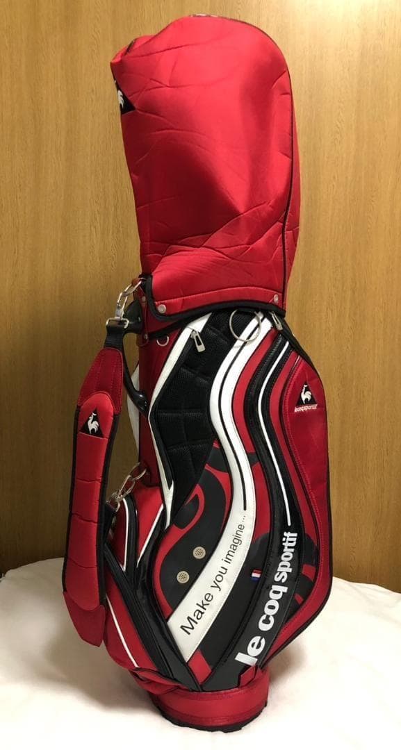 美品 ルコック ゴルフバッグ 9.0型 ブラック/レッド プロ仕様 送料込み