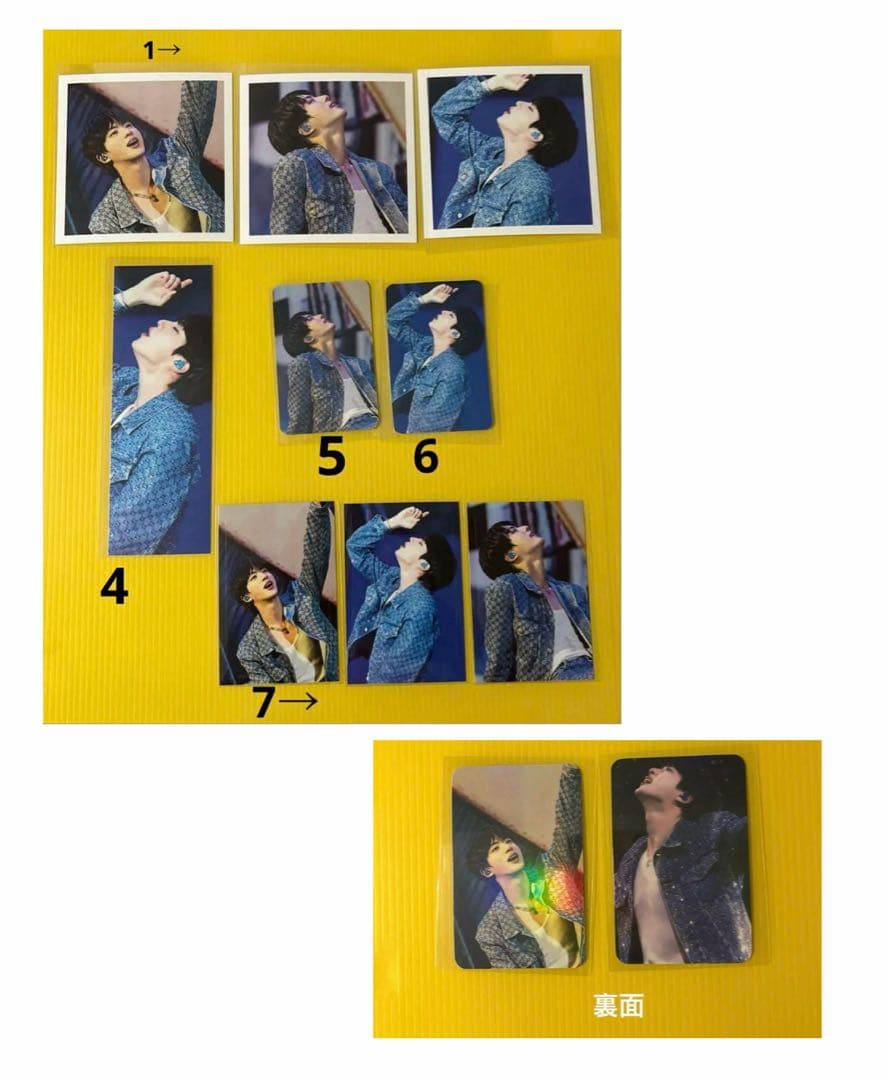 BTSJINフィルムブックマーク・ロングステッカー・両面ホログラムフォトカード①