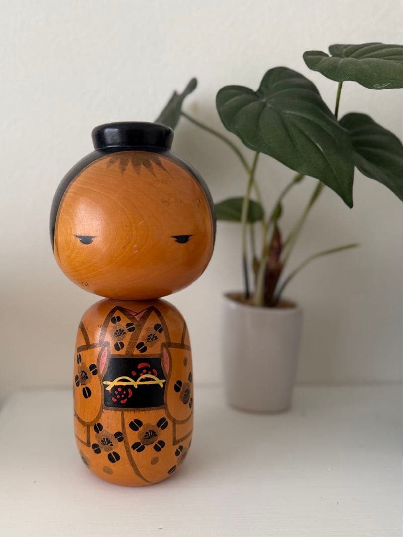 総理大臣賞受賞作家1318g加納千代松 作　童詩　創作こけし27.5cm署名入り