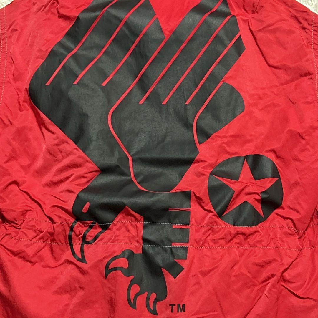 【2277】ellesse エレッセ　スキーウェア　ビッグプリント　イーグル　赤