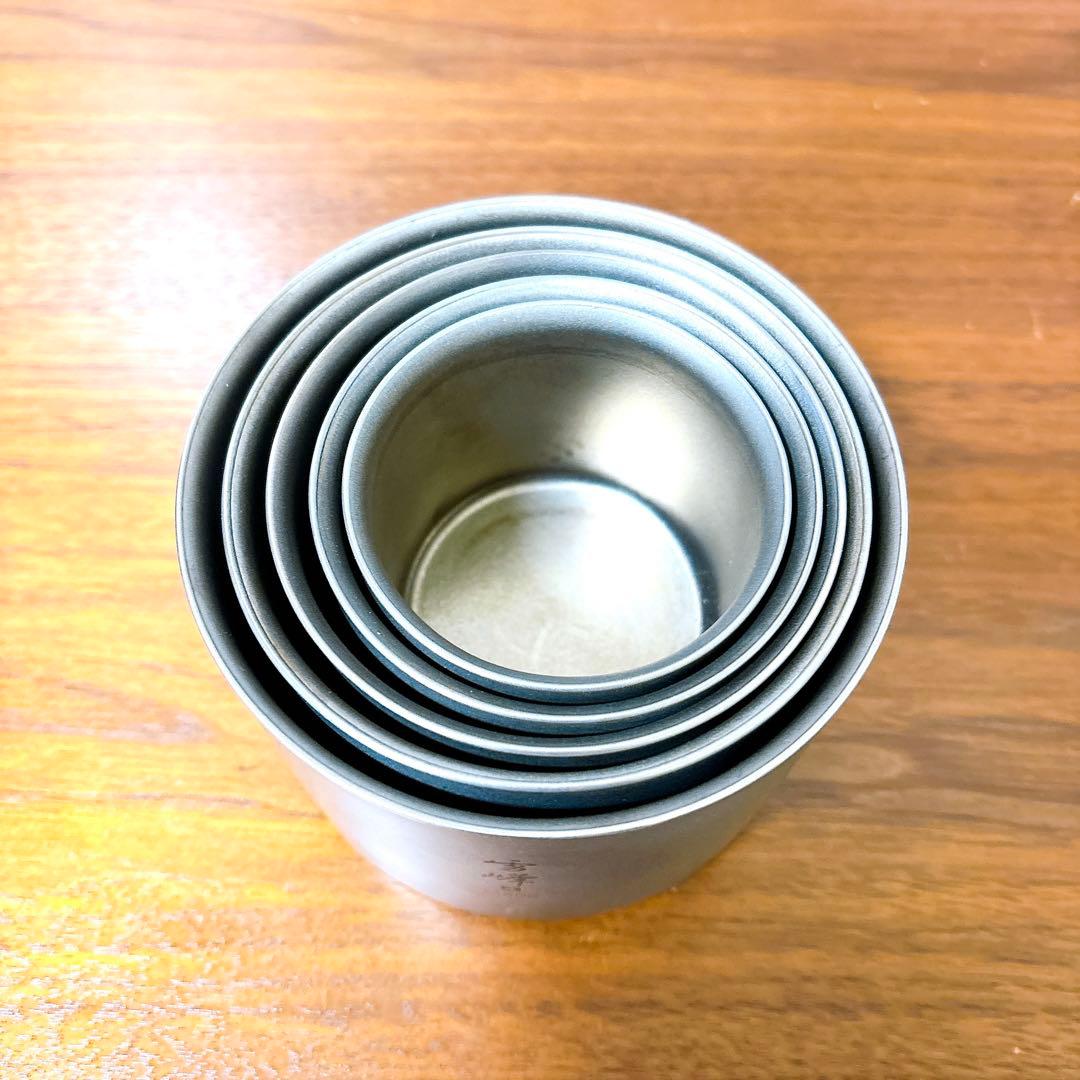 希少 廃盤品  peakスタッキングチタンマグ 雪峰 セット売り