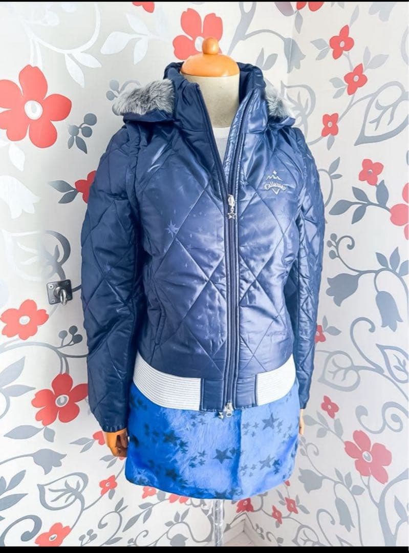 キャロウェイ【新品】ゴルフウェア〈特典有〉４WAY ダウン 保温 ネイビー