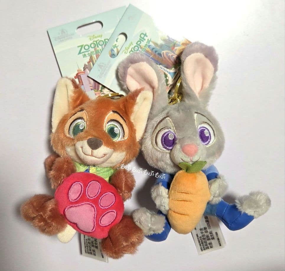 【2点】上海ディズニー ズートピア ニック ジュディ マスコットキーチェーン