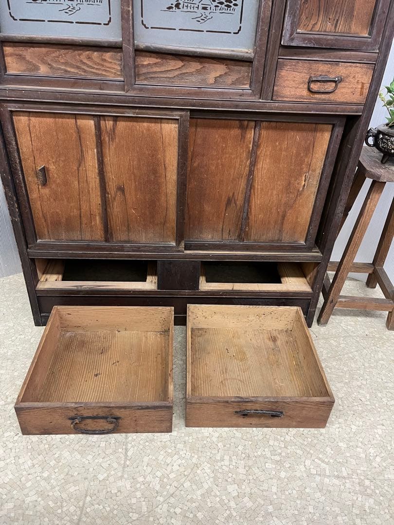 昭和　レトロ　食器棚　古家具　古道具　古民家　ヴィンテージ 木製　インテリア