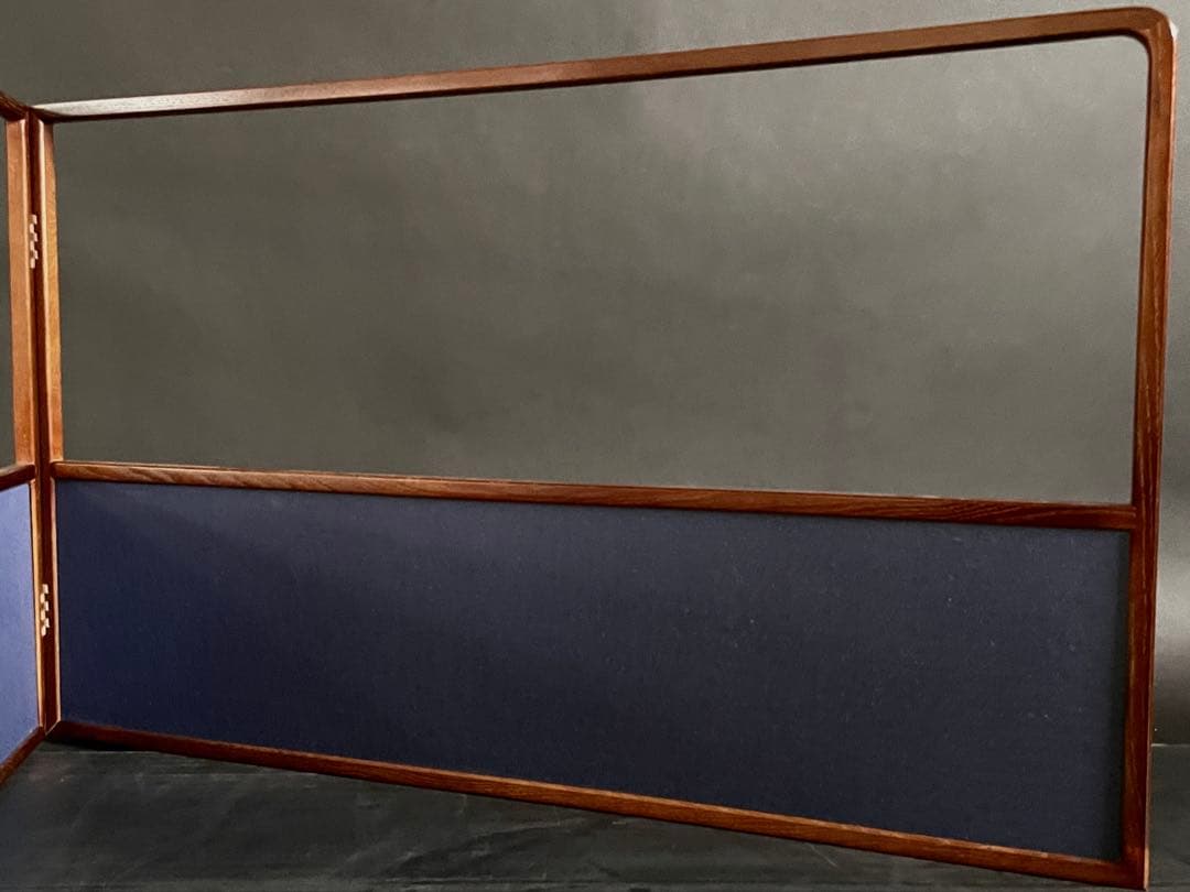 割引❗️「祖」 紺地 鳥の子 両面使い 桑縁 上透かし 風炉先屏風（121⑤）