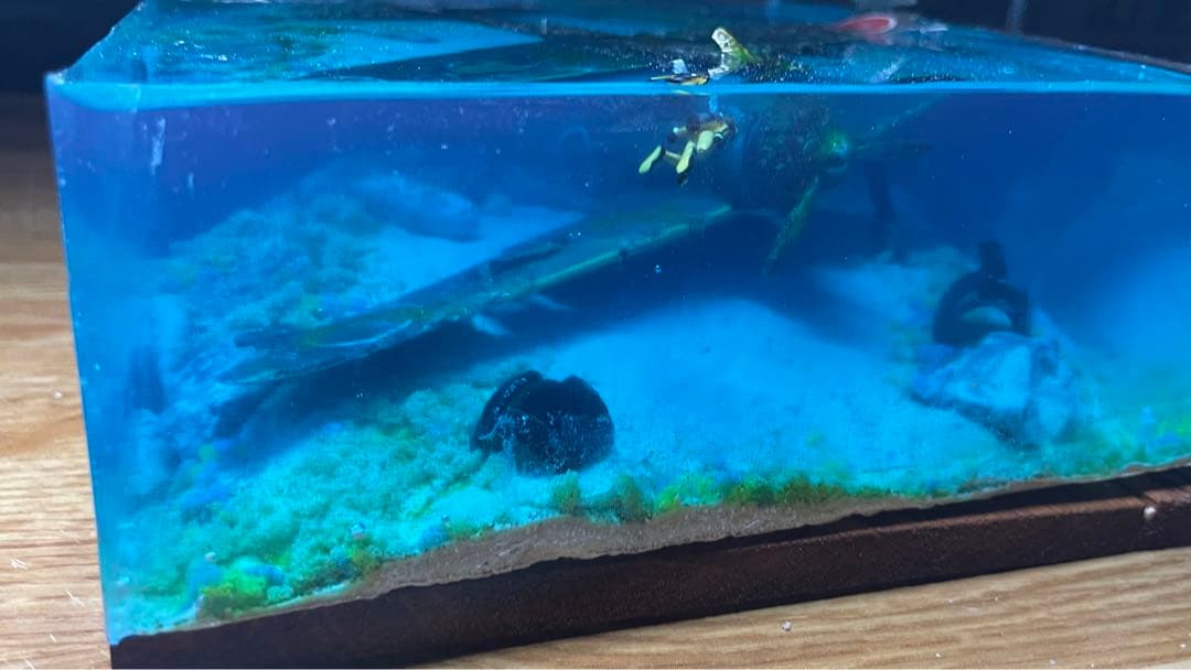 珊瑚の海に眠る零戦　レジン　ジオラマ