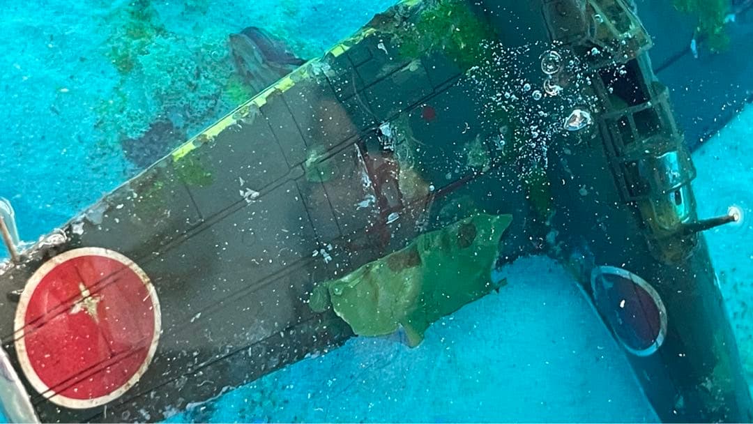 珊瑚の海に眠る零戦　レジン　ジオラマ