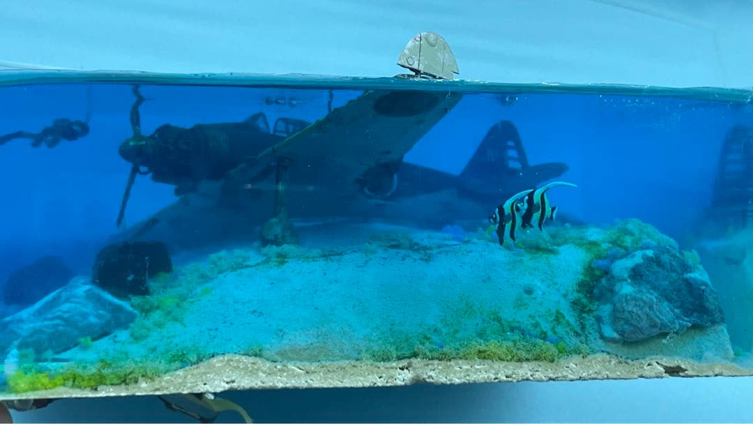 珊瑚の海に眠る零戦　レジン　ジオラマ