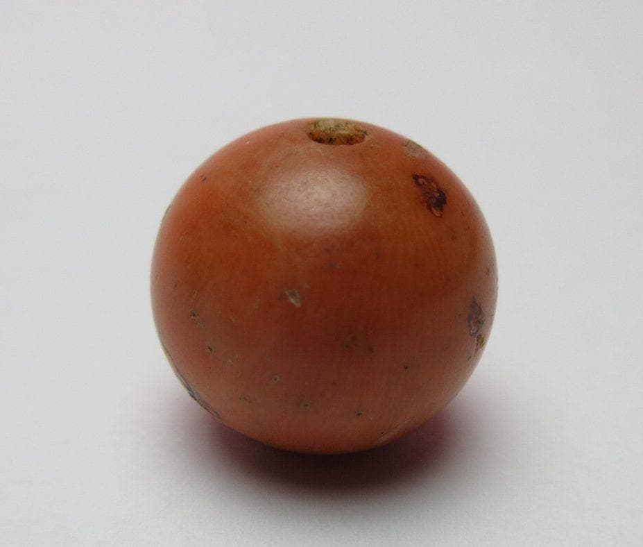 本珊瑚 珊瑚玉 緒締玉 A サンゴ さんご アンティーク　80128