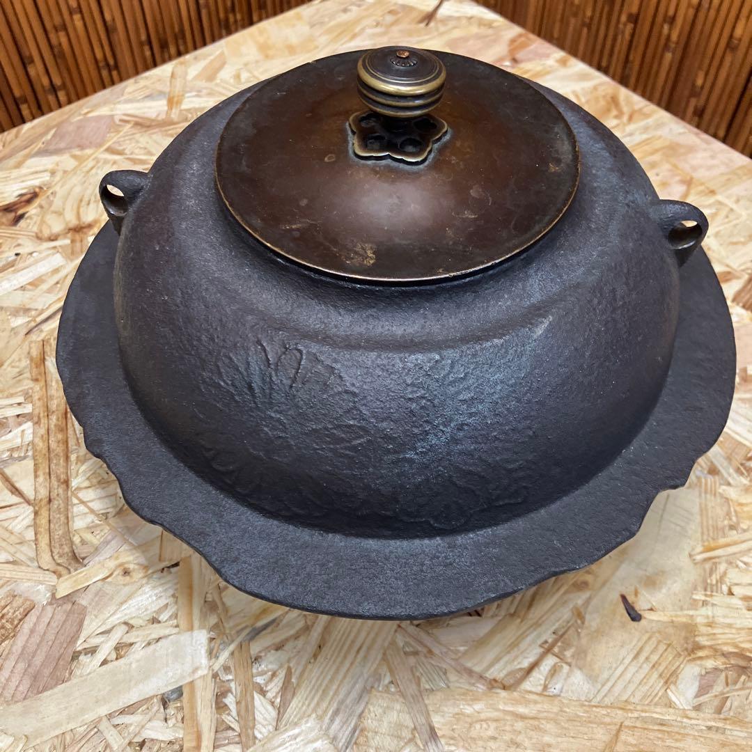 茶道具　黒鋼　炉➕釜セット　N1036RK