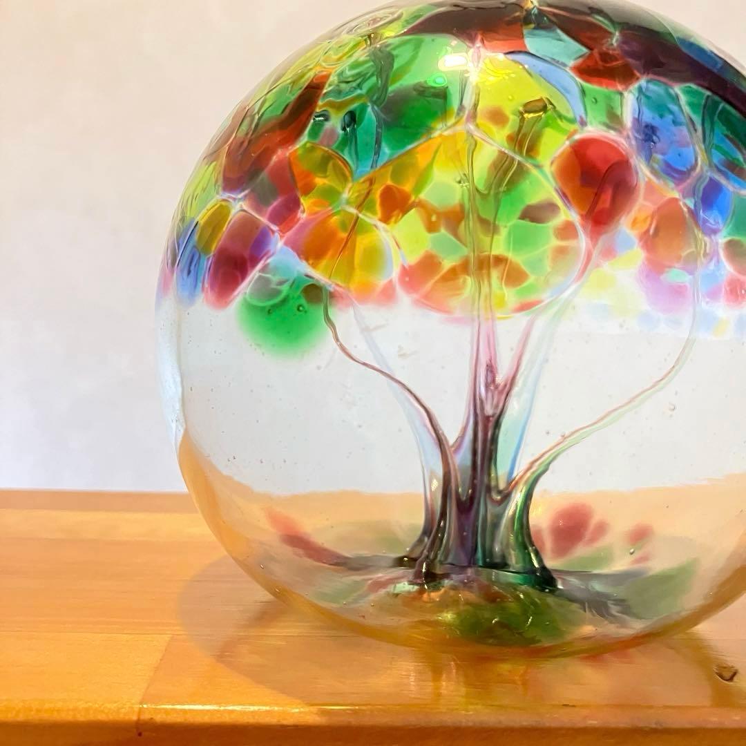 ガラス美術品　宙吹きガラス　オブジェ　インテリア　花瓶