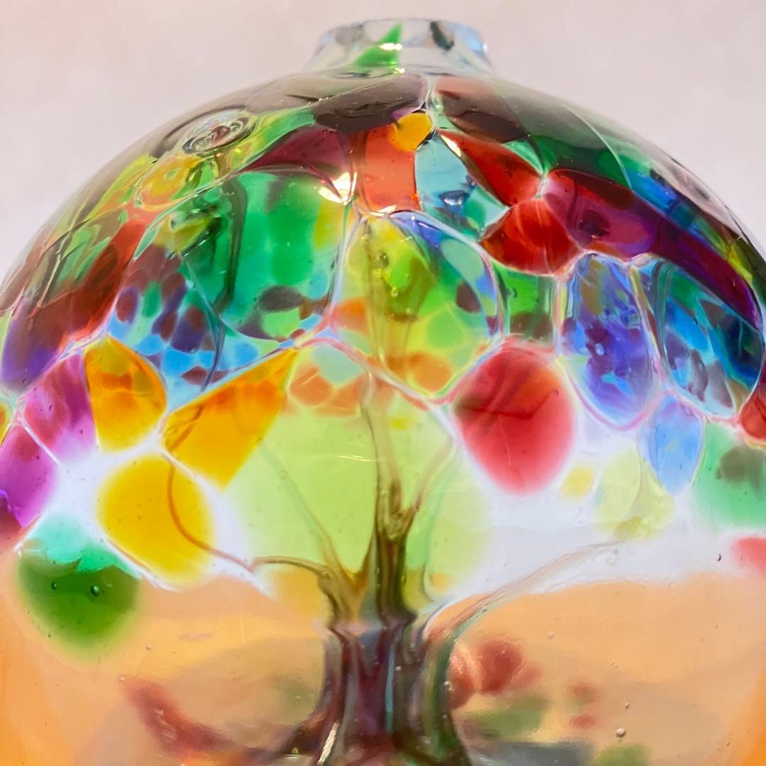 ガラス美術品　宙吹きガラス　オブジェ　インテリア　花瓶