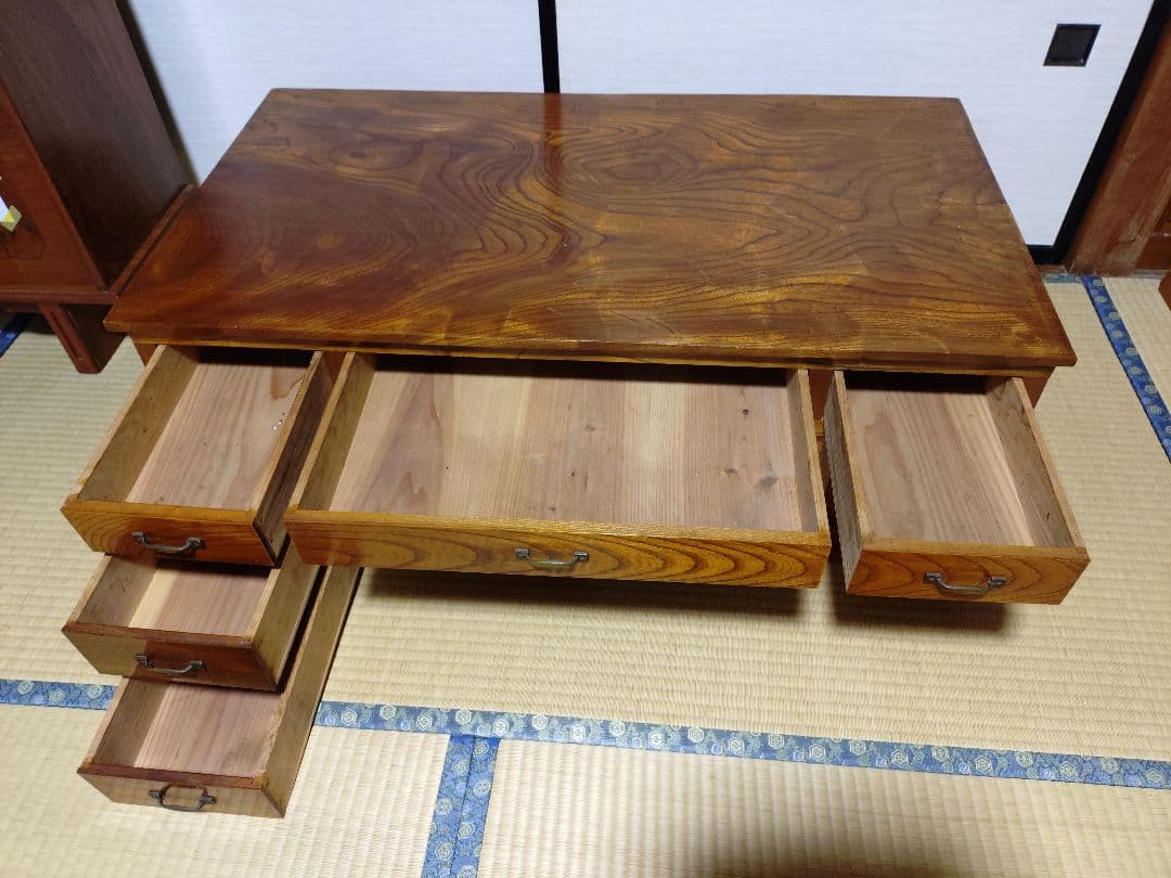 文机 木製 昭和レトロ 引き出し付き