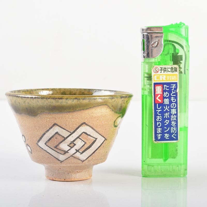煎茶道具　京焼　清水焼　瑞光窯　織部煎茶碗　六客　共箱　M　R6248