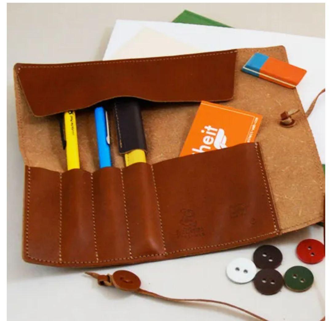 ロール ペンケース(革製) haCoBee　[ブラウン]　売切商品