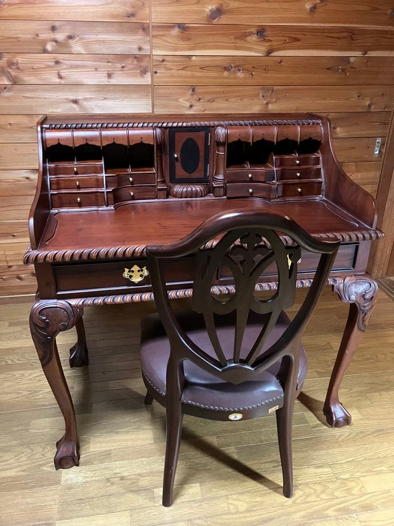 アンティークデスク プレート刻印有り逸品