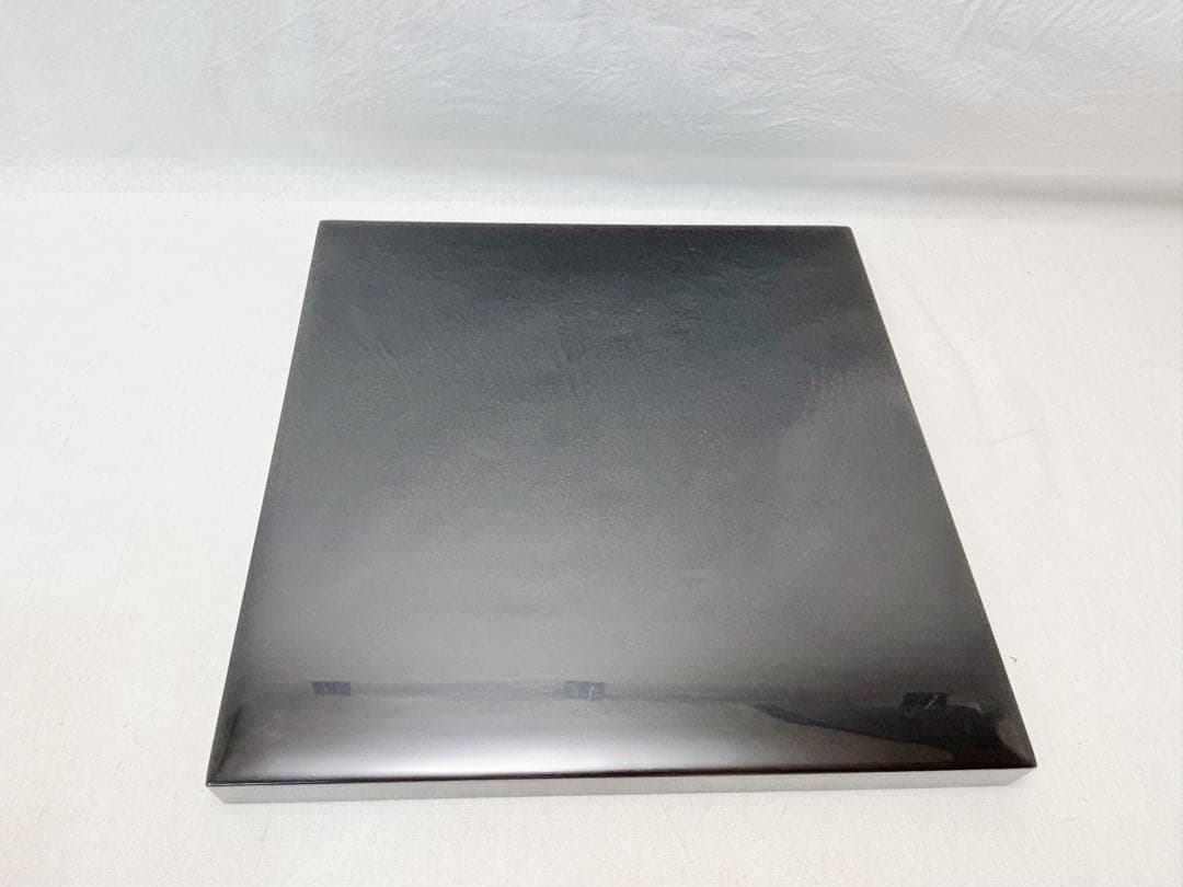 未使用 懐石道具 塗師 真斉作 利休好 木製黒真塗 折敷膳 会席膳 5客揃 共箱