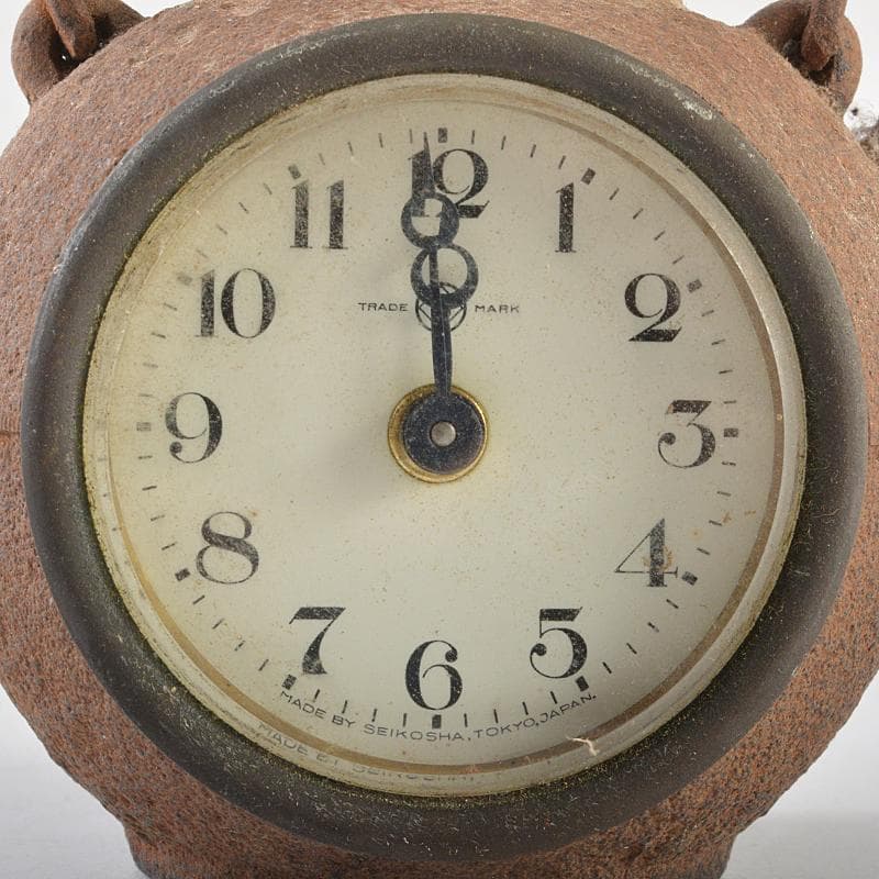 南部鉄器　山京銘　鉄瓶形小型置時計　ジャンク品　M　R5815