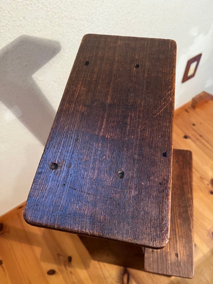 アンティーク　昭和レトロ　ヴィンテージ 木製　踏み台　ステップ　ラダー