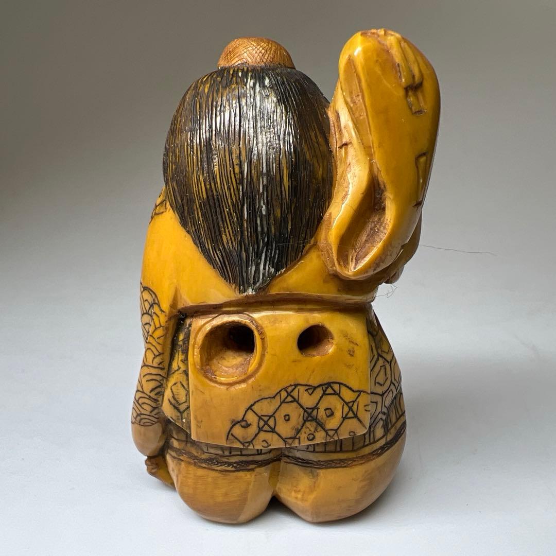 極上からくり人物根付　木箱付　41g 東Y8-0206☆2F