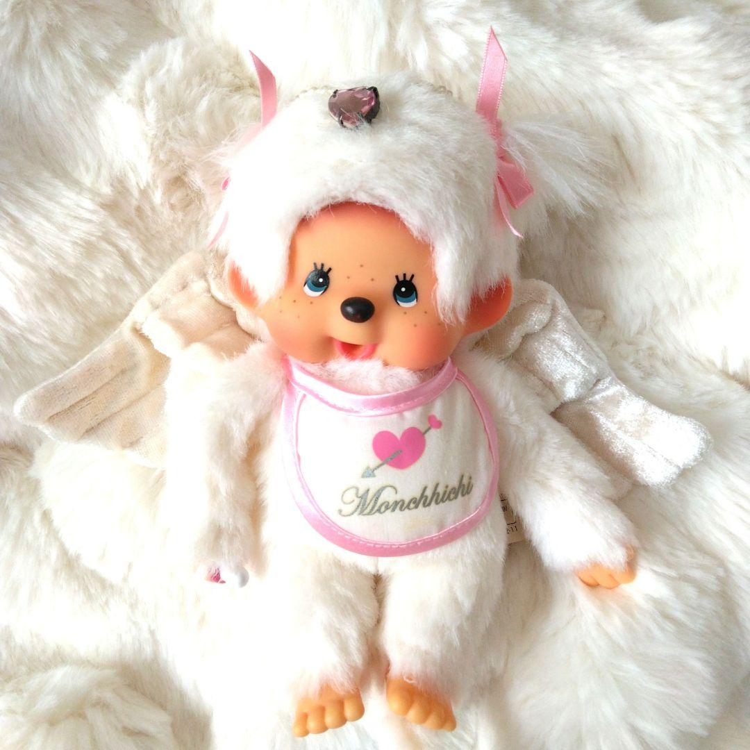 平成レトロ　天使　モンチッチ　女の子　S　ぬいぐるみ　セキグチ　天使　白