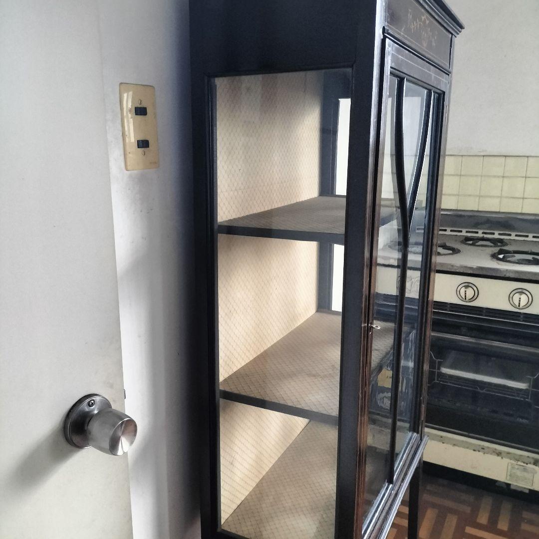 1/11 ガラス　キャビネット　アンティーク　京都 棚　ヴィンテージ　チェスト