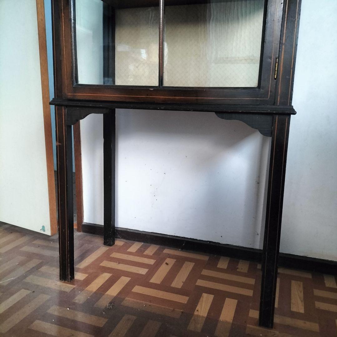 1/11 ガラス　キャビネット　アンティーク　京都 棚　ヴィンテージ　チェスト