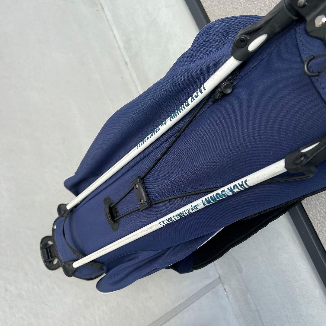 ジャックバニー　キャディバッグ パーリーゲイツ　ロゴ　ゴルフ　スタンド　紺色