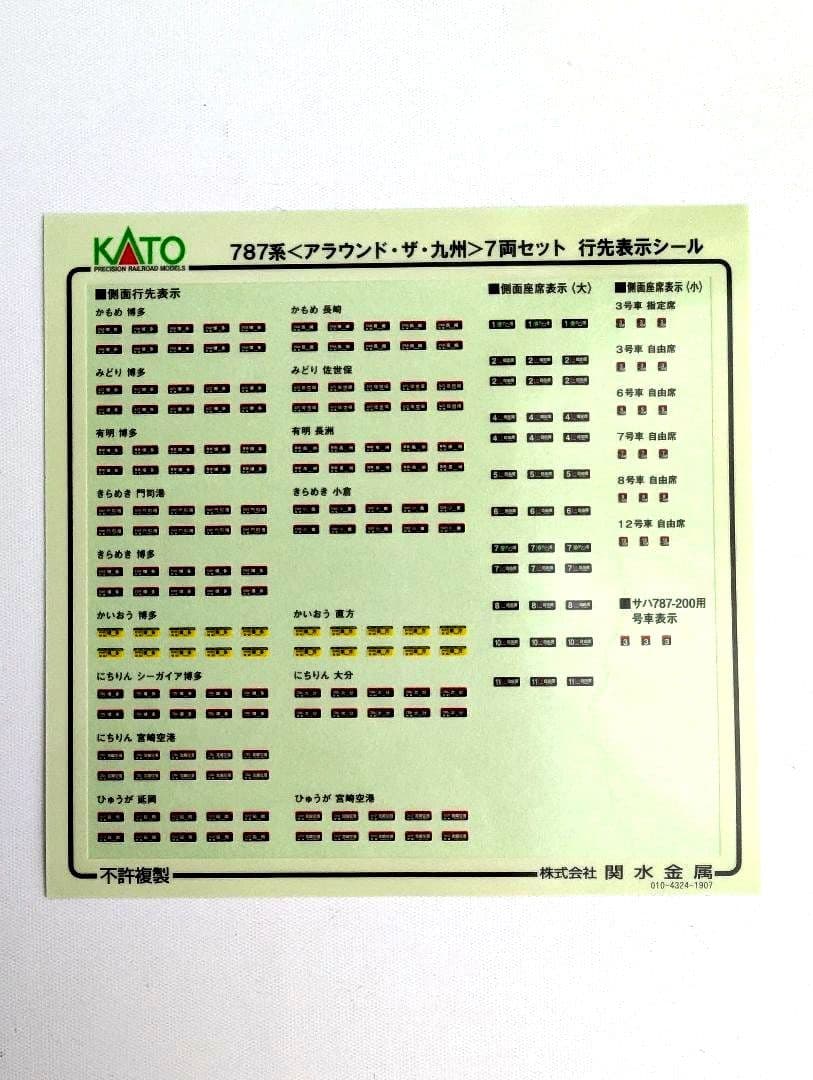 KATO　787系〈アラウンド・ザ・九州〉7両セット+単品サハ787
