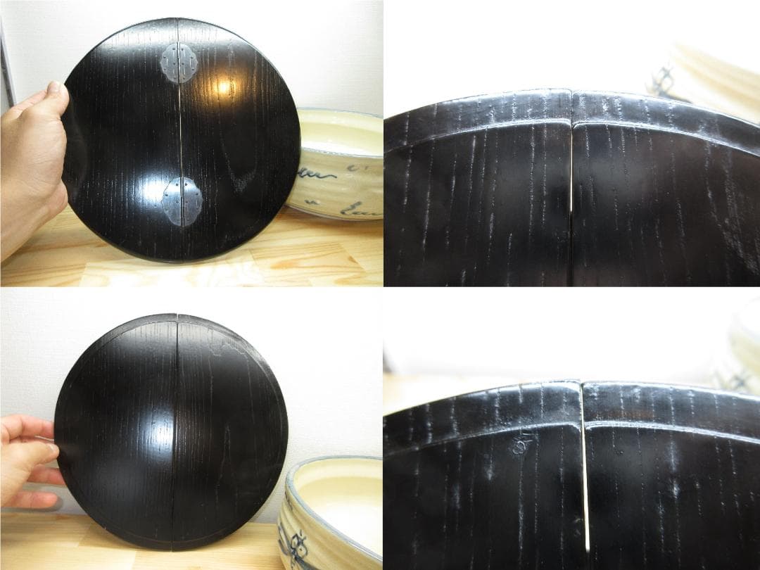 送料込【逢絢亭】茶道具 平水指 美濃焼 安南トンボ 割蓋付 加藤五陶 紙箱入り