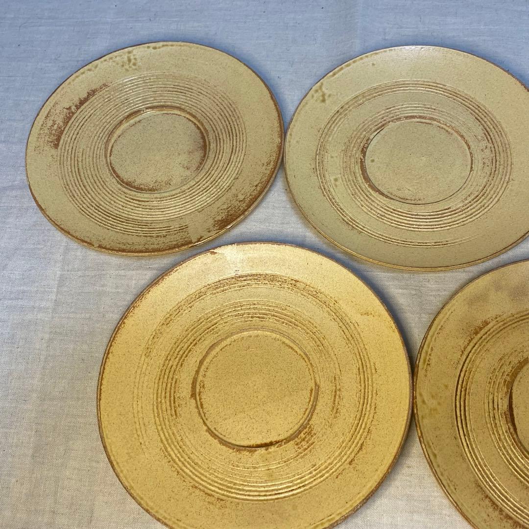 黄瀬戸　瀬戸焼　カップ&ソーサー　コーヒー　紅茶　小川欣二　5客