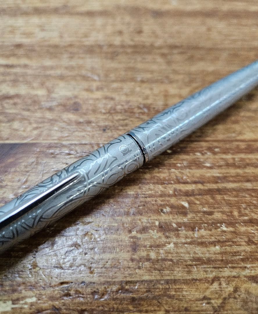 プラチナ 万年筆 ペン先18KWG 唐草模様 ヴィンテージ ホワイトゴールド