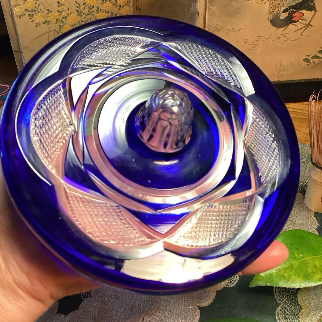 A901 茶道具　色被ガラス　義山　切子　水指