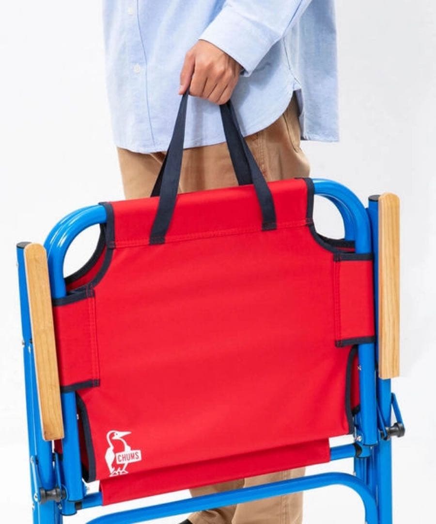 期間限定【廃番カラー】CHUMS チャムス　バックウィズチェア　レッド/ネイビー