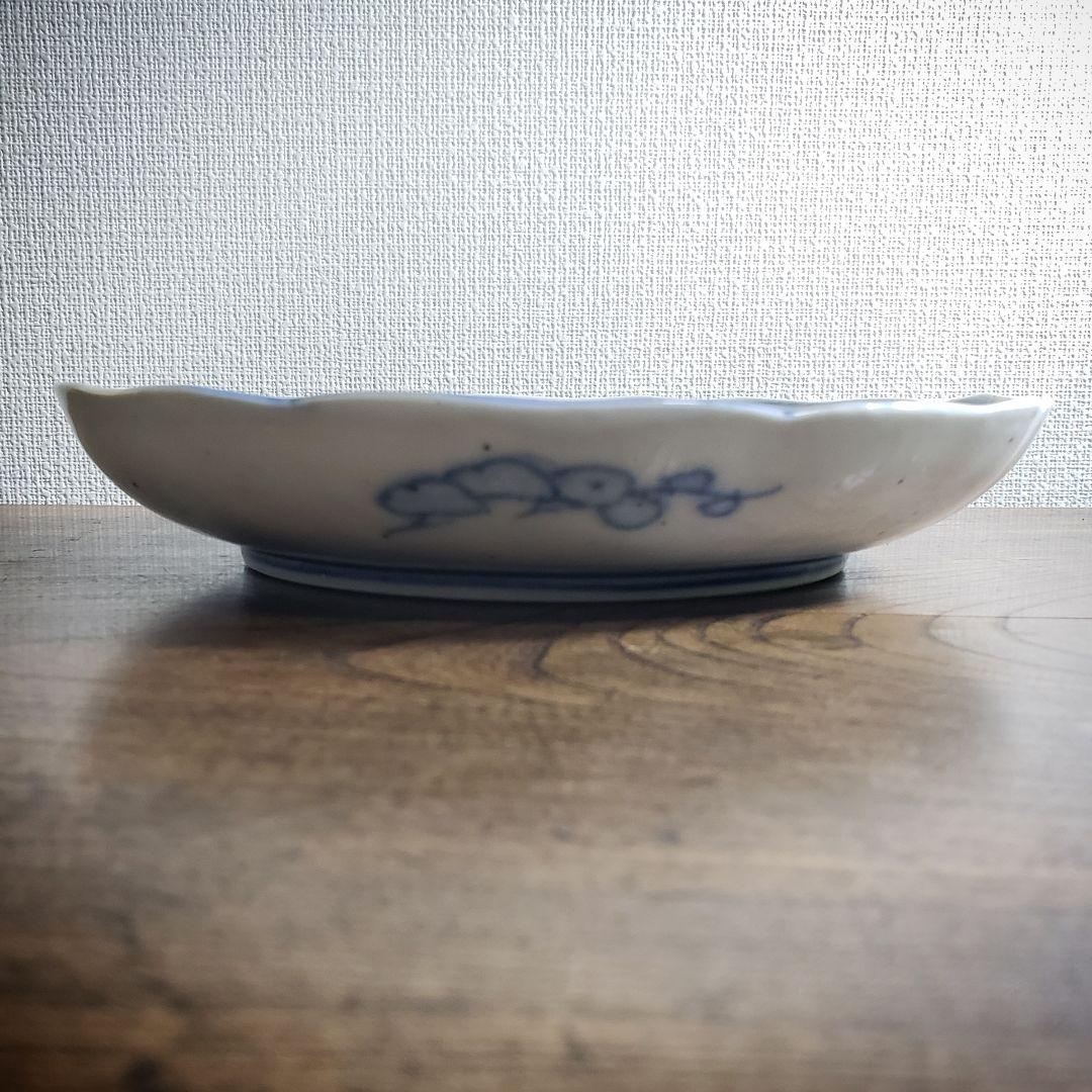 皿　色絵　山水　江戸　家屋　古伊万里　染付　鳥　松竹梅
