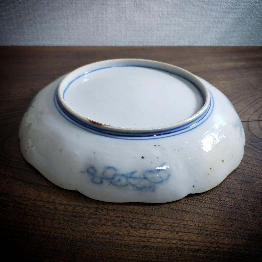 皿　色絵　山水　江戸　家屋　古伊万里　染付　鳥　松竹梅