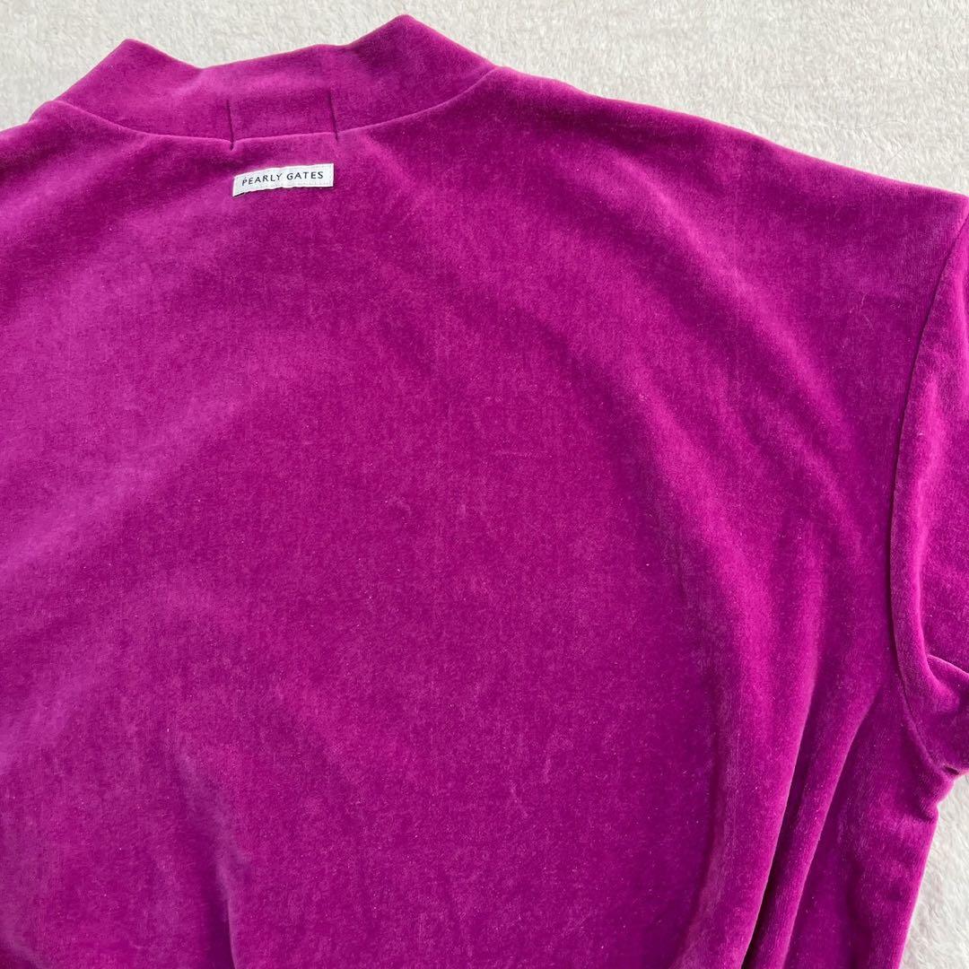 美品　パーリーゲイツ　セットアップ　近年　ベロア モックネック　スカート　ピンク