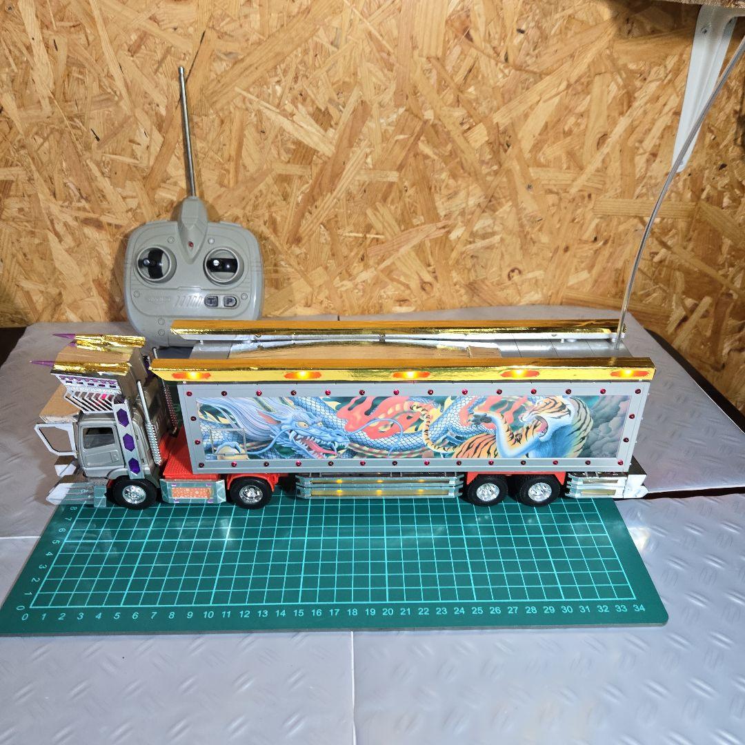 アオシマ1/43デコトラトレーラーラジコン荒武者リアルサウンド