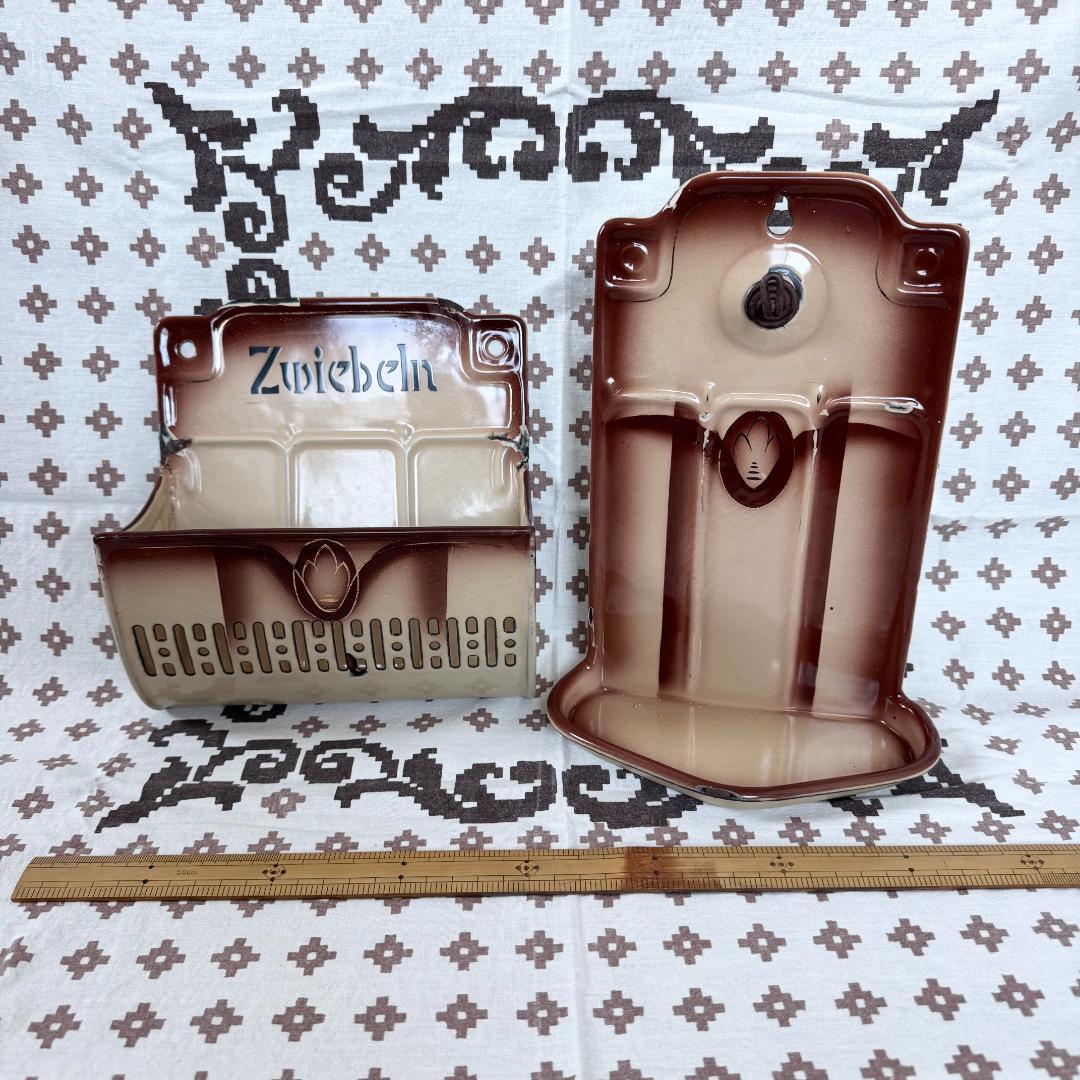 ドイツ　ヴィンテージ　ホーロー　オニオンラック　カップホルダー　アンティーク