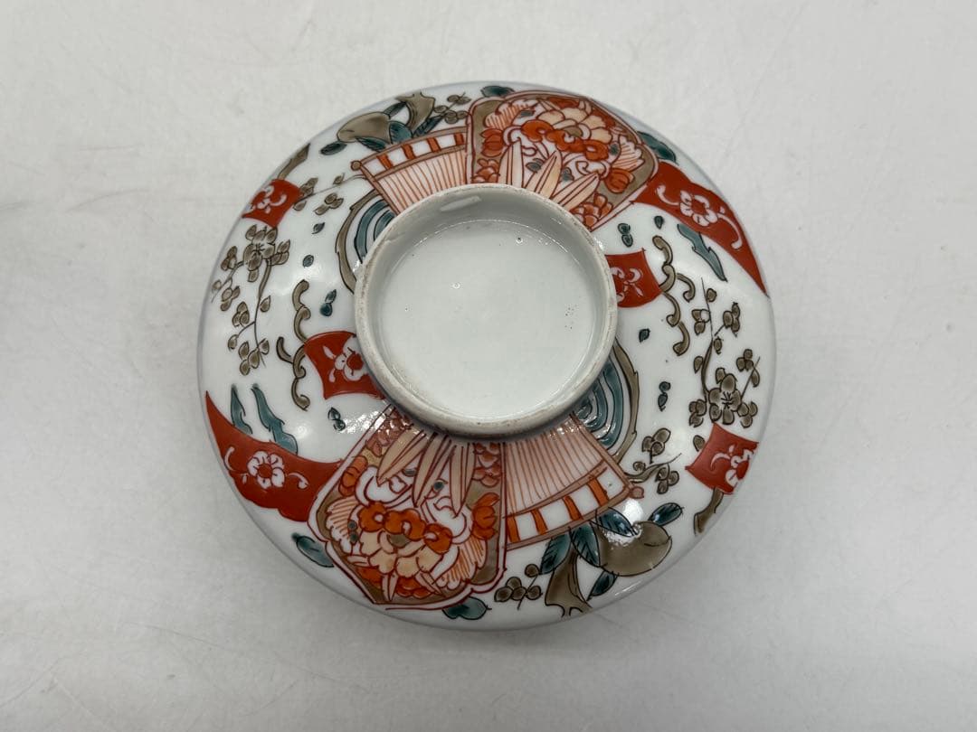 時代　伊万里　色絵　蓋茶碗3点　アンティーク　送料込み250922