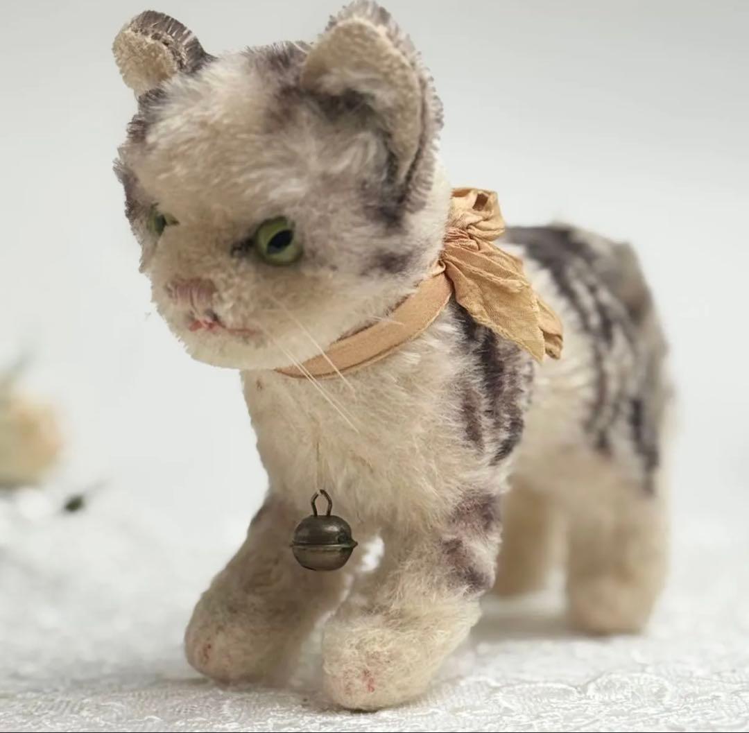 Cat Tabby 14cm★ネコのタビービンテージ/アンティーク★Steiff