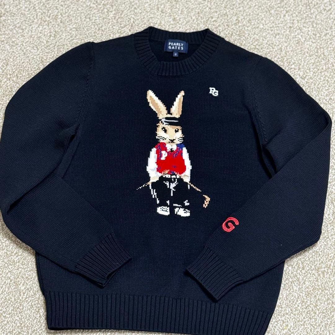 パーリーゲイツ PEARLY GATESインターシャ クルーネックニットSサイズ